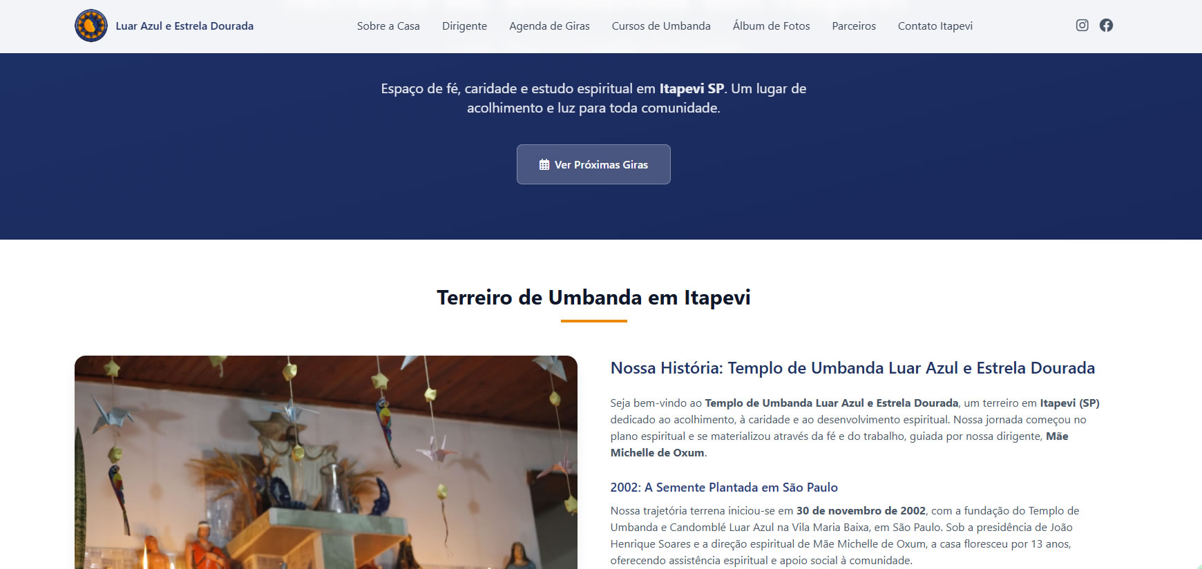 Site Templo Lua Azul - Criado por m3nu