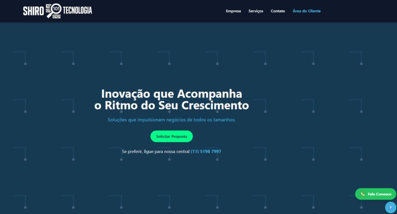 Site Shiro Tecnologia criado pela m3nu