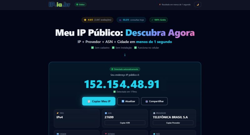Site IP IA criado pela m3nu