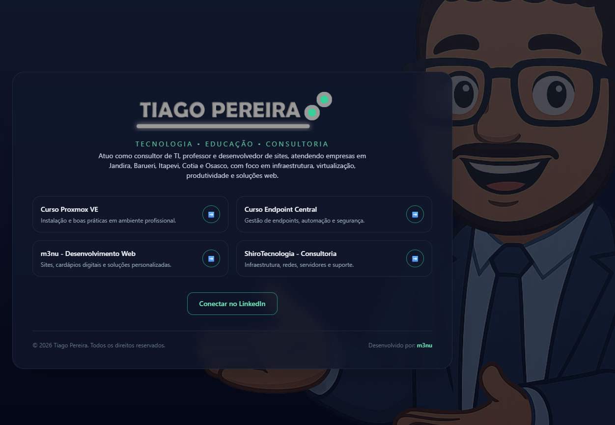 Site Tiago Pereira - Criado por m3nu