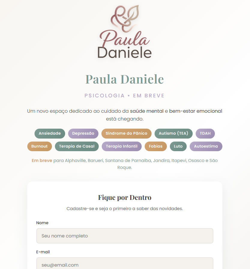 Site Paula Daniele - Criado por m3nu